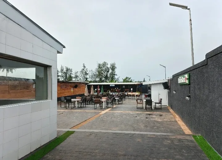 The walkway through to the Blinkx terrace